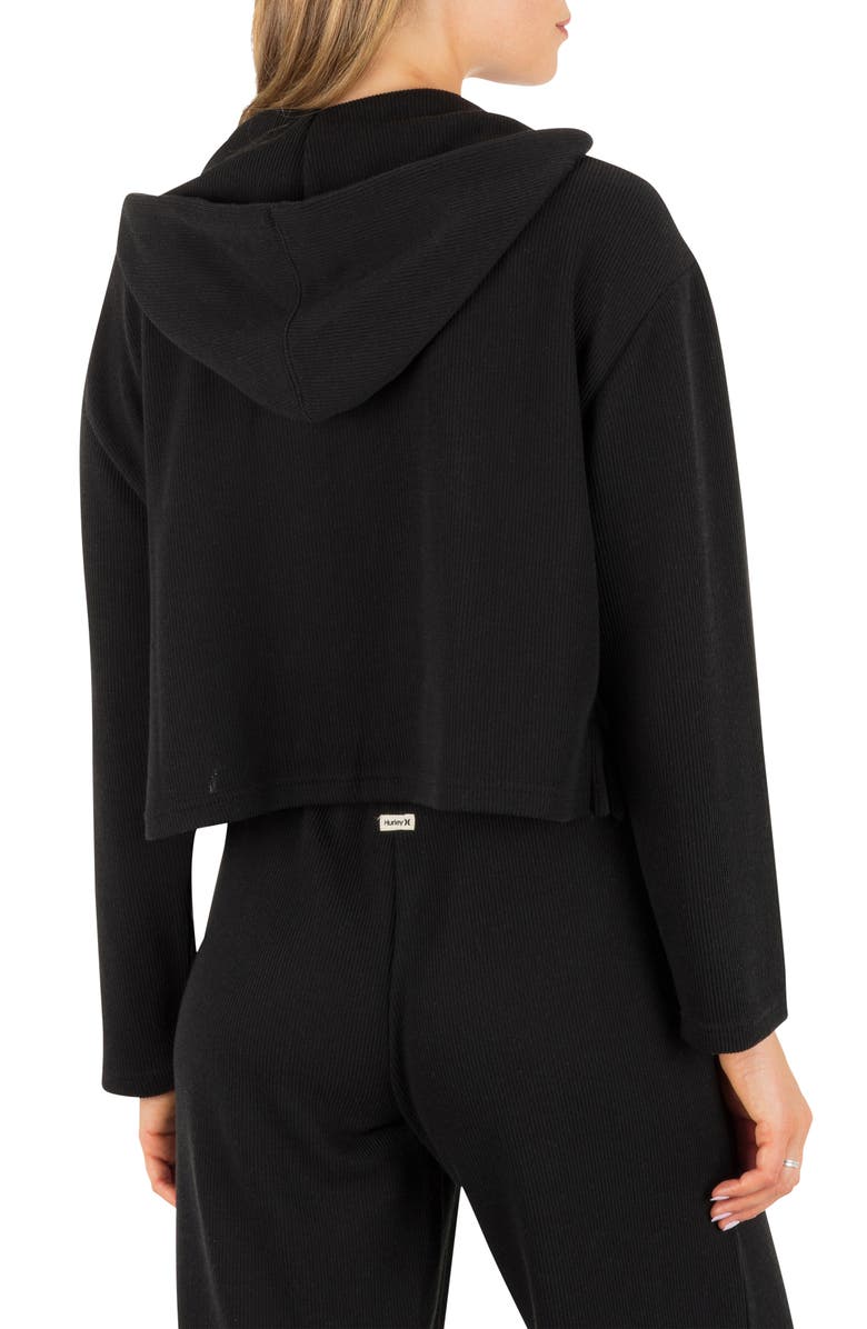 Hurley Positano Rib Hoodie, Alternate, color, Black