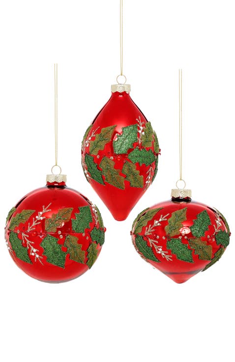 Christmas Hollyleaf Ornament, Box of 6