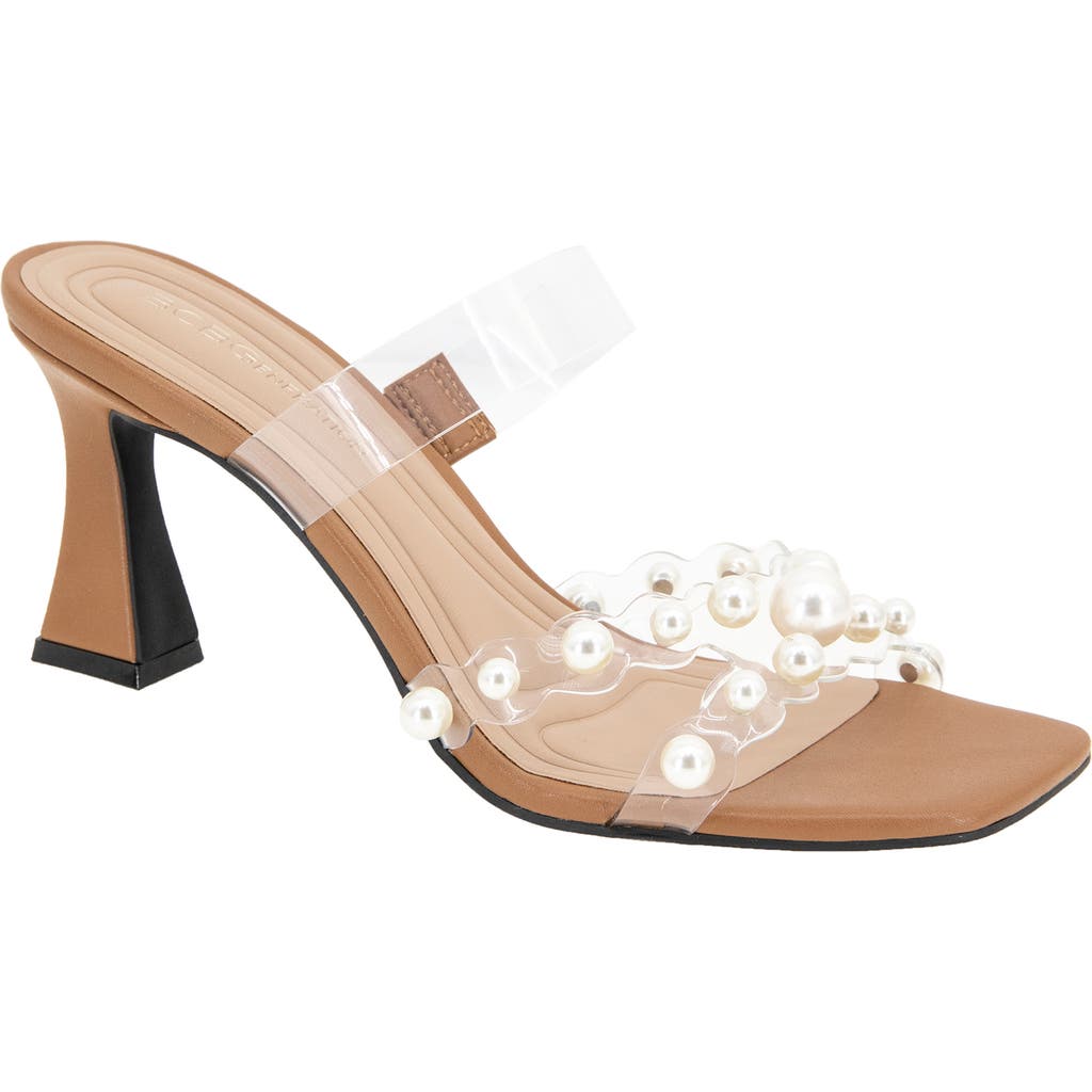 Bcbgeneration Rainy Clear Strap Slide Sandal In Coffee/clear