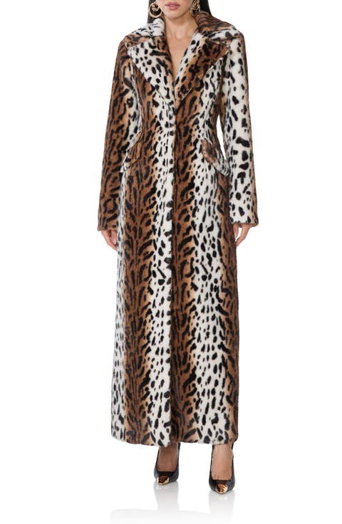 Mixed Leopard Faux Fur Coat
