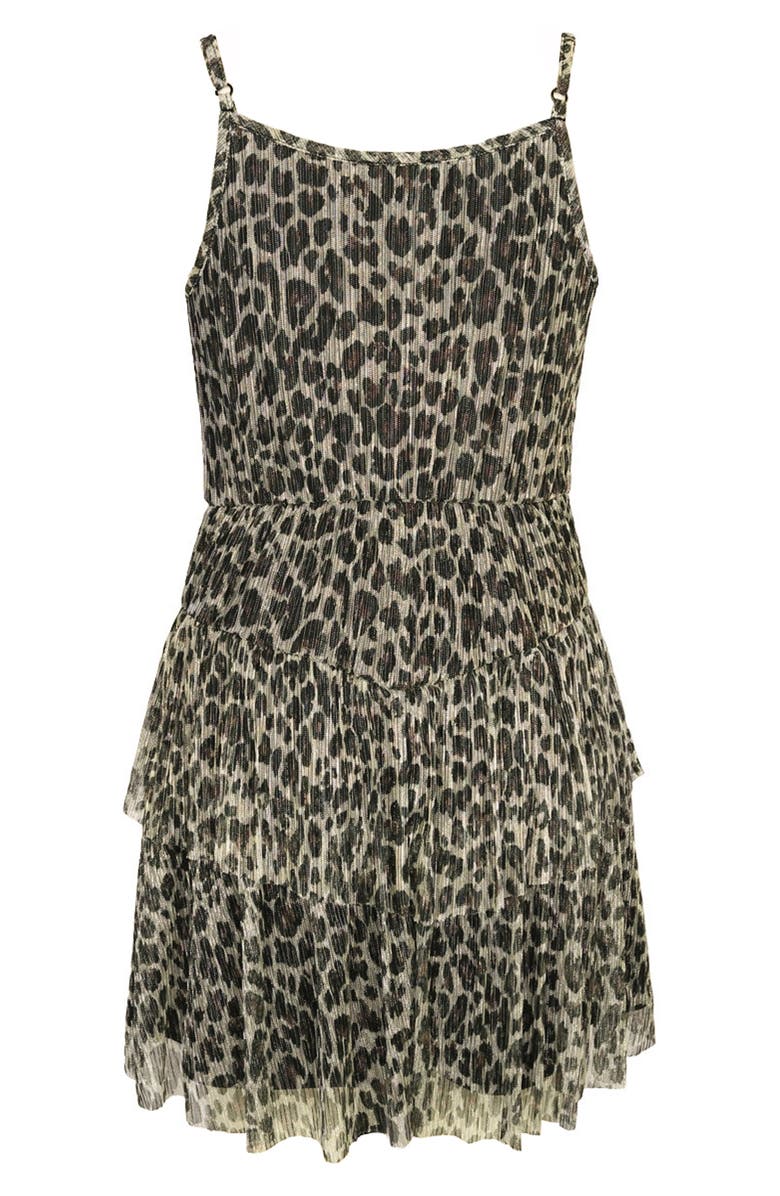 Zunie Kids' Leopard Heart Twofer Dress, Alternate, color, Black/ Tan