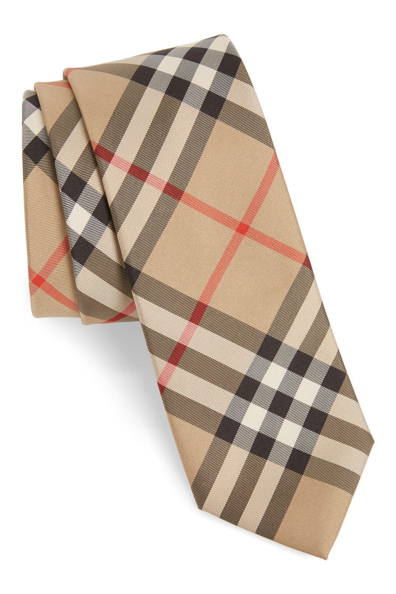 Manston Check Silk Tie, Main, color, ARCHIVE BEIGE