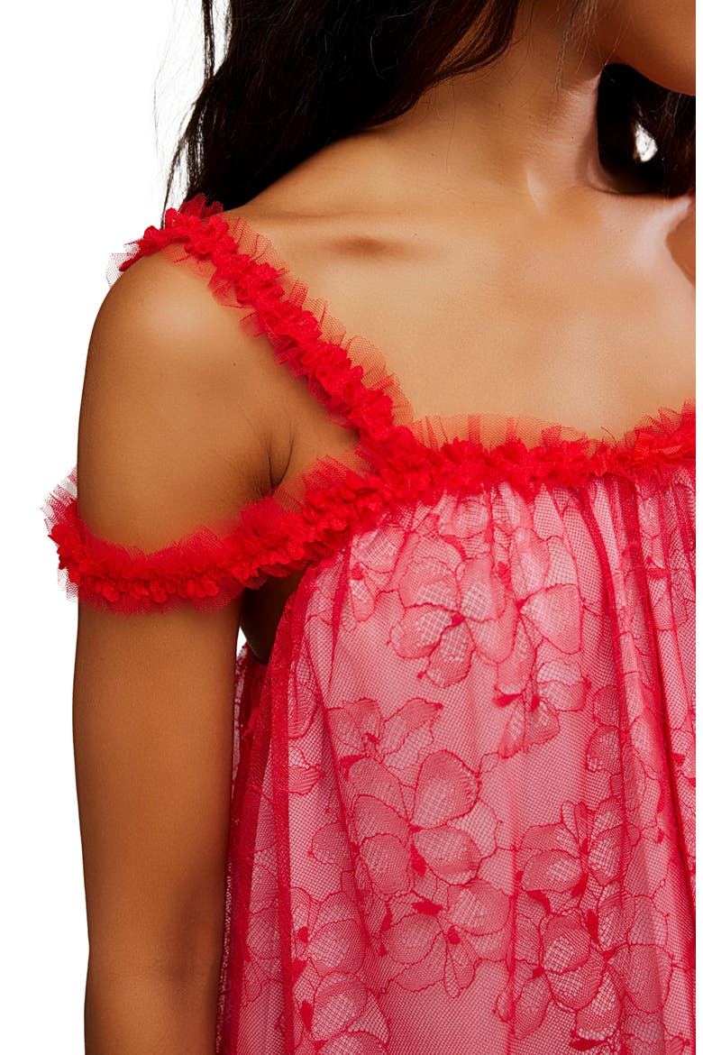 Intimately FP Heartbreaker Mini Slip Chemise, Alternate, color, LUXE RED COMBO