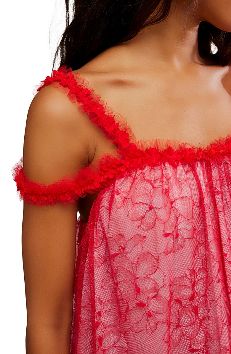 Free People Heartbreaker Mini Slip Chemise, Alternate, color, Red Combo