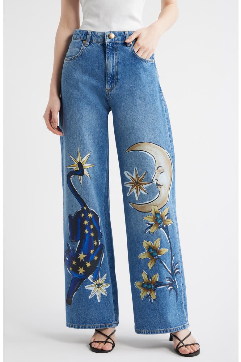 Mistical Wide Leg Jeans, Main, color, DENIM