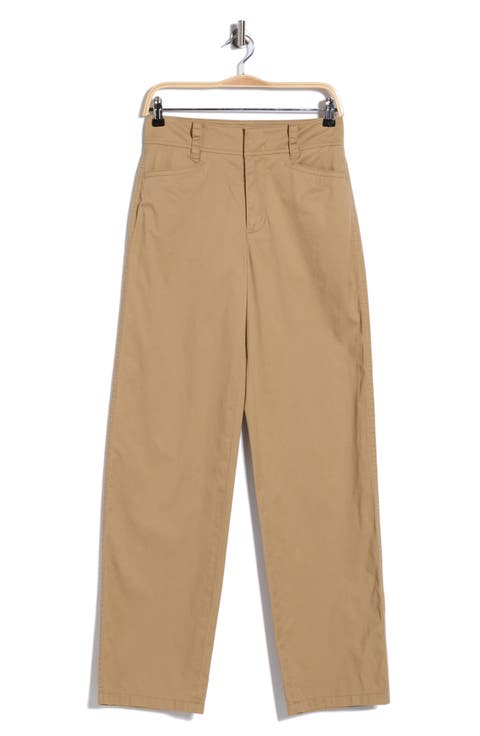 High Waisted Stretch Cotton Pants