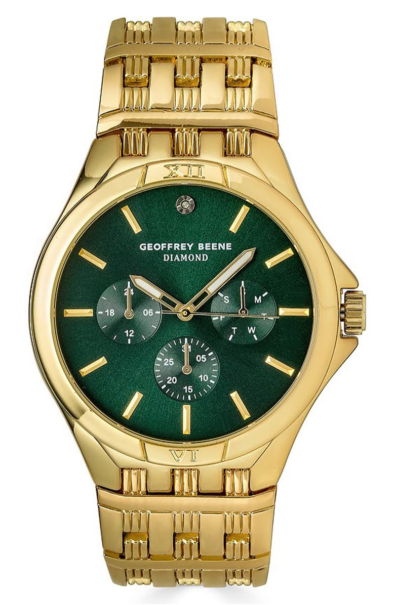 GEOFFREY BEENE Genuine Diamond Bracelet Watch, 41mm - 0.001ct., Main, color, Gold