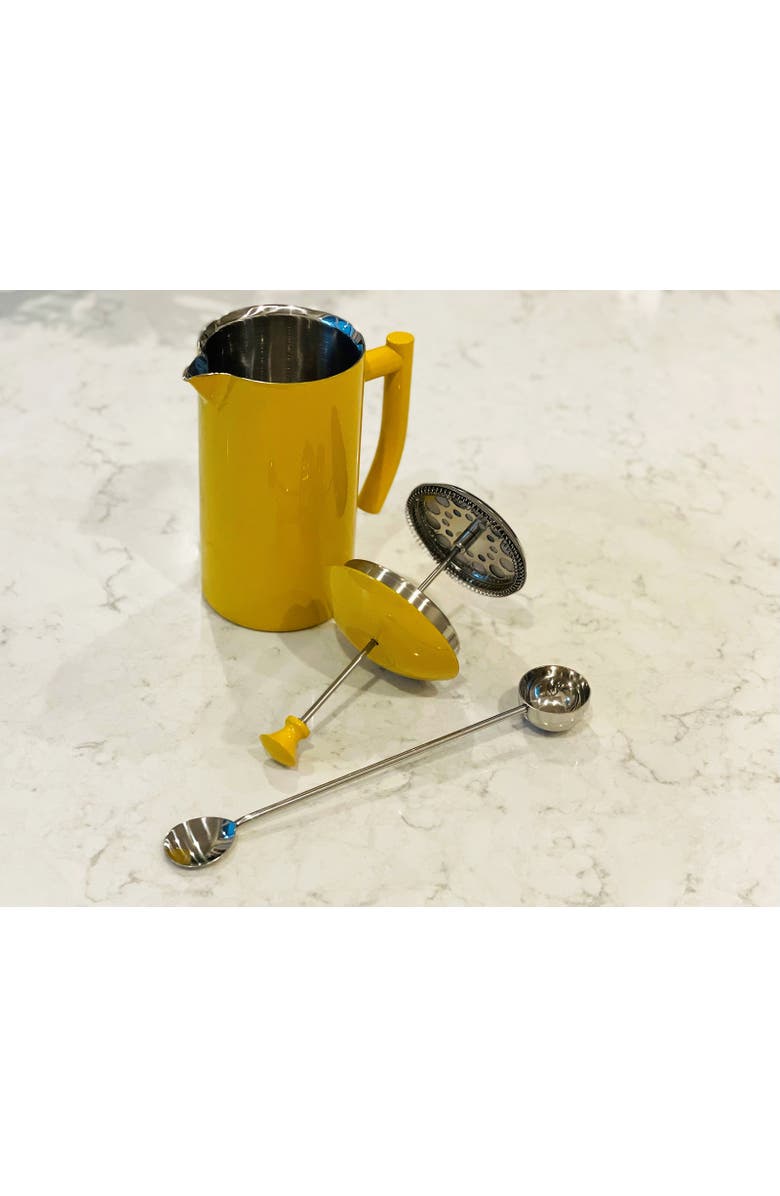 FRIELING Double-Walled Stainless Steel French Press Coffee Maker, 34 fl oz, Alternate, color, Snow White