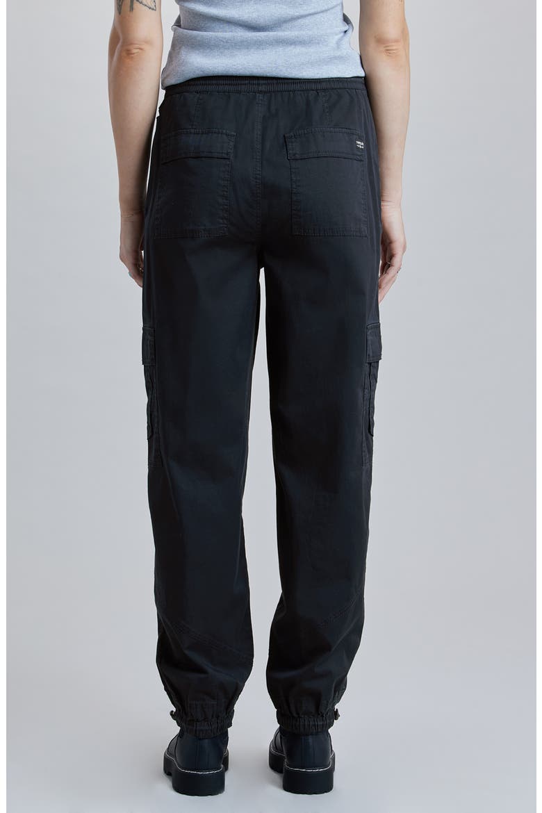 Kammi Stretch Cotton Twill Cargo Pants, Alternate, color, BLACK