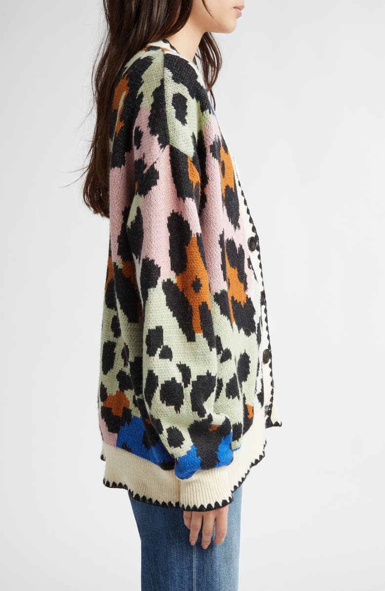 FARM Rio Mixed Ikat Hearts Cardigan, Alternate, color, 