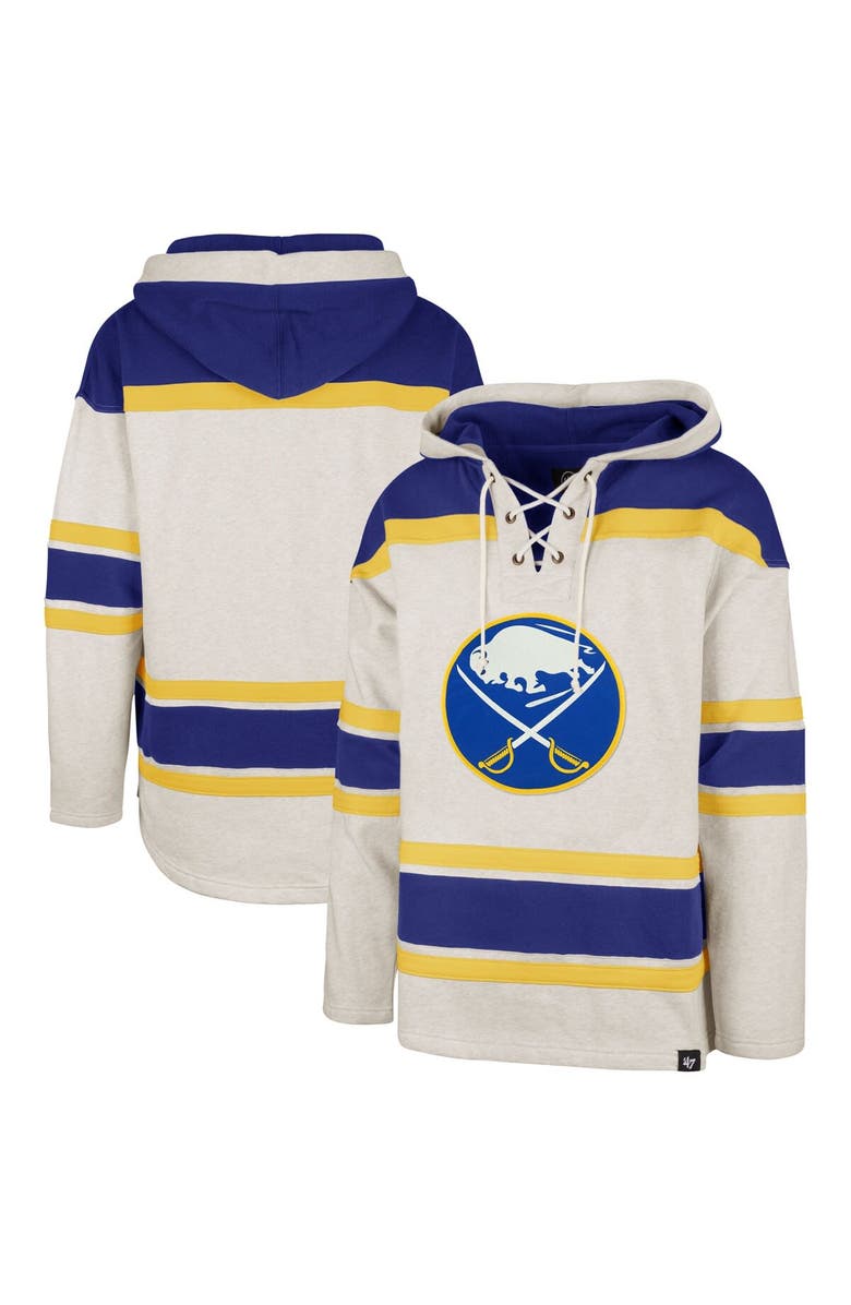 '47 Men's '47 Oatmeal Buffalo Sabres Rockaway Lacer Pullover Hoodie, Main, color, Oatmeal