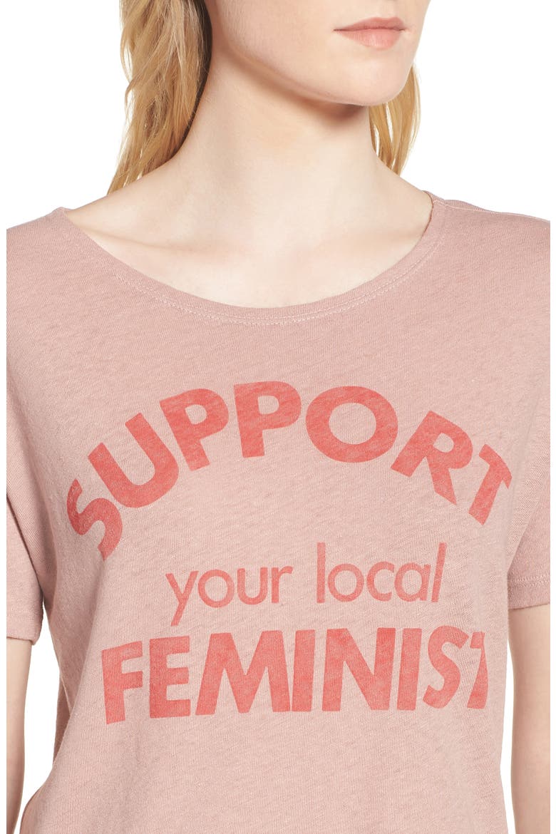 Support Your Local Feminist Tee, Alternate, color, SILK