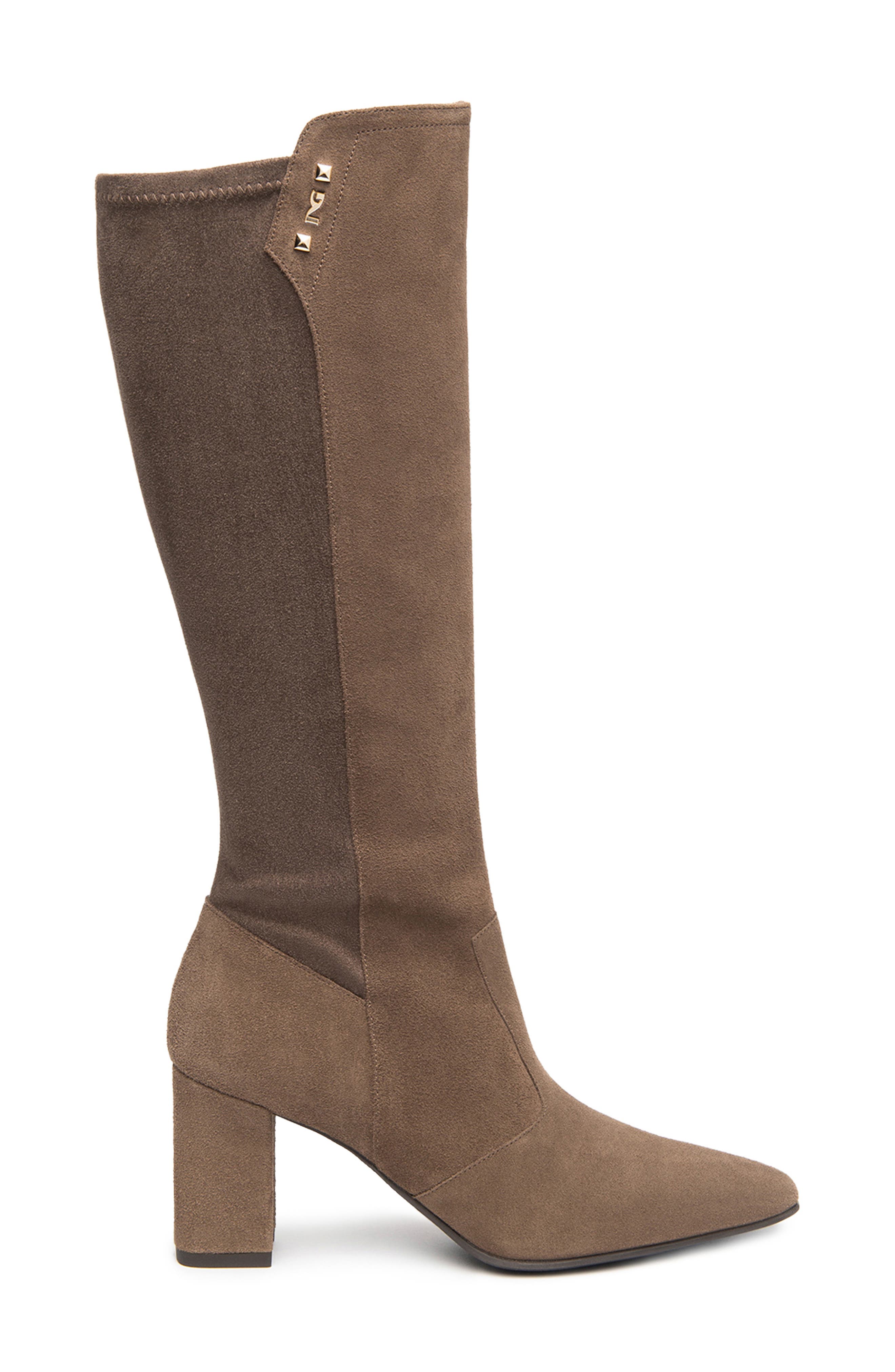Square Toe Stretch Knee High Boot, Alternate, color, BARK