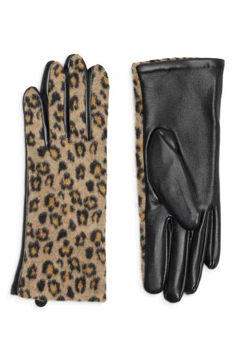 Brushed Leopard Print Gloves