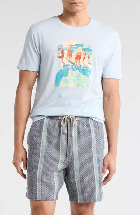 Lucky Brand Stripe Cotton Dobby Drawstring Shorts