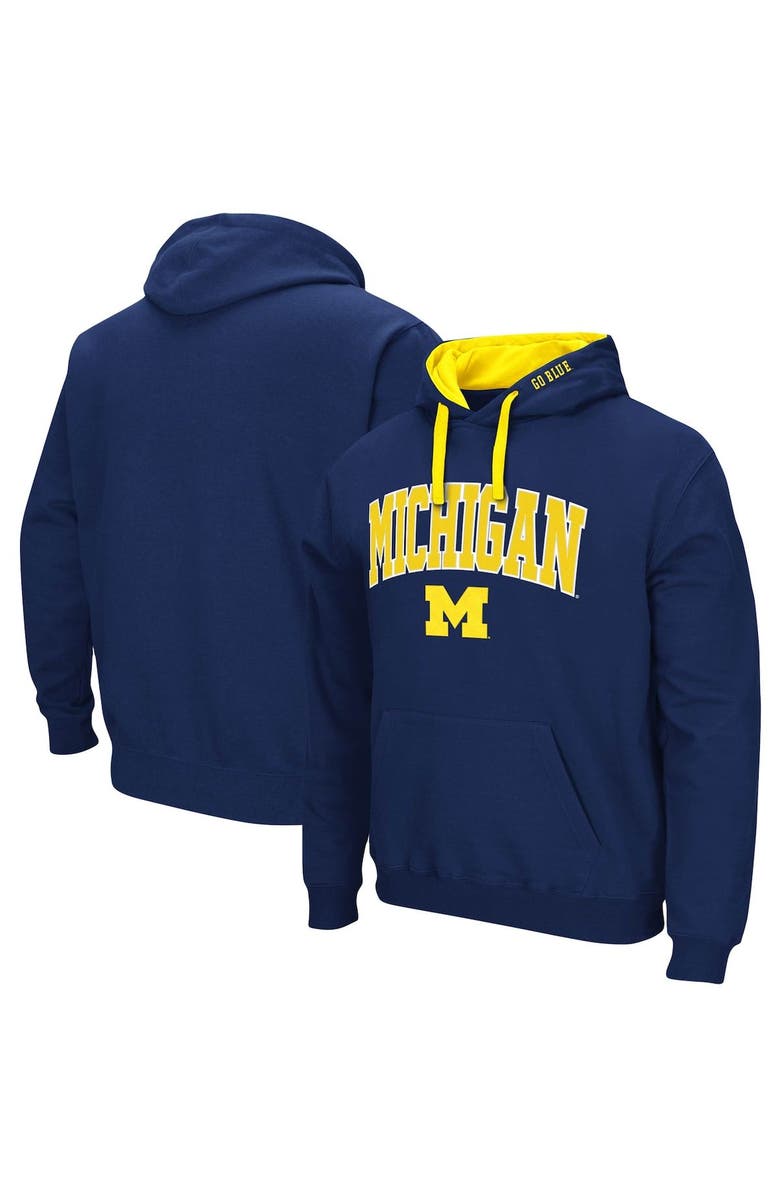 COLOSSEUM Men's Colosseum Navy Michigan Wolverines Big & Tall Arch & Logo 2.0 Pullover Hoodie, Main, color, Navy