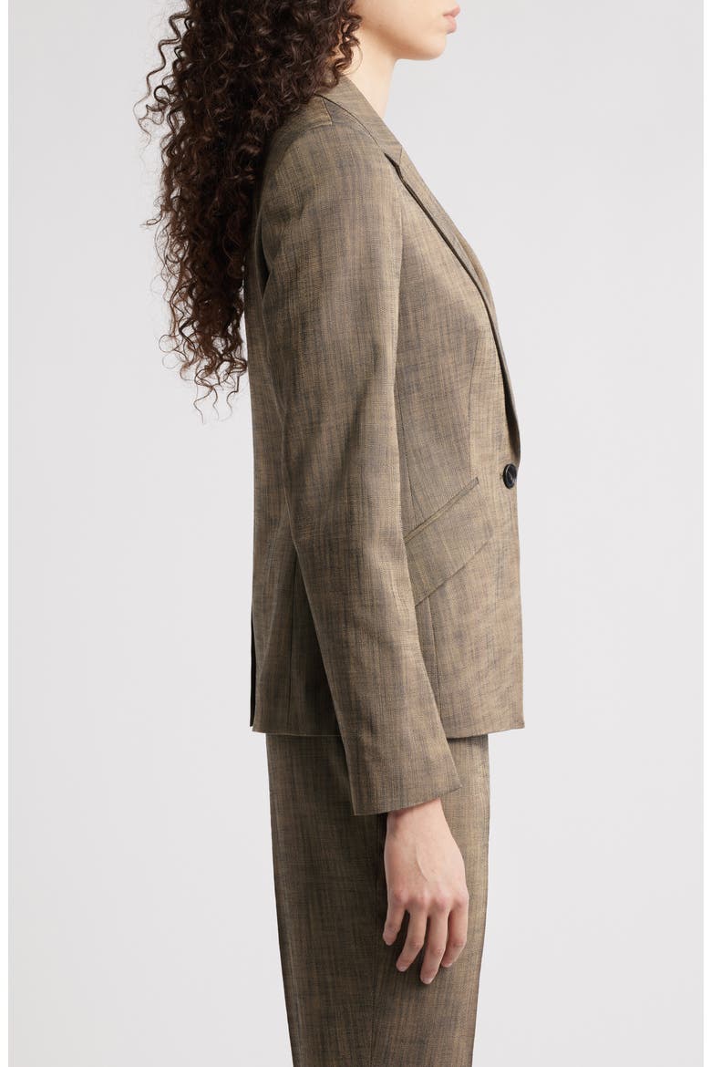 Jia One-Button Blazer, Alternate, color, TEAK SHARKSKIN