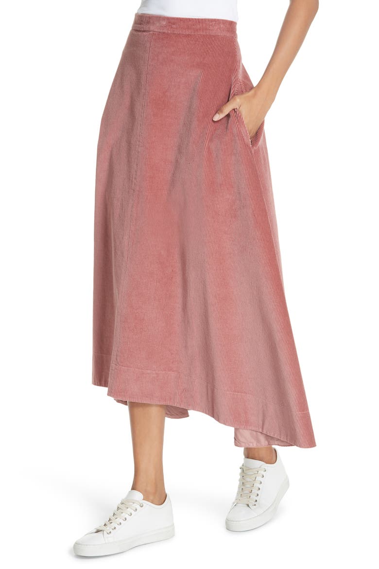 Danielle Corduroy Midi Skirt, Alternate, color, CAMEO