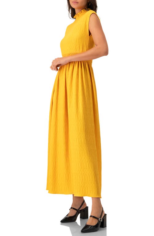 Ivonne Sleeveless High Neck Long Dress In Yellow
