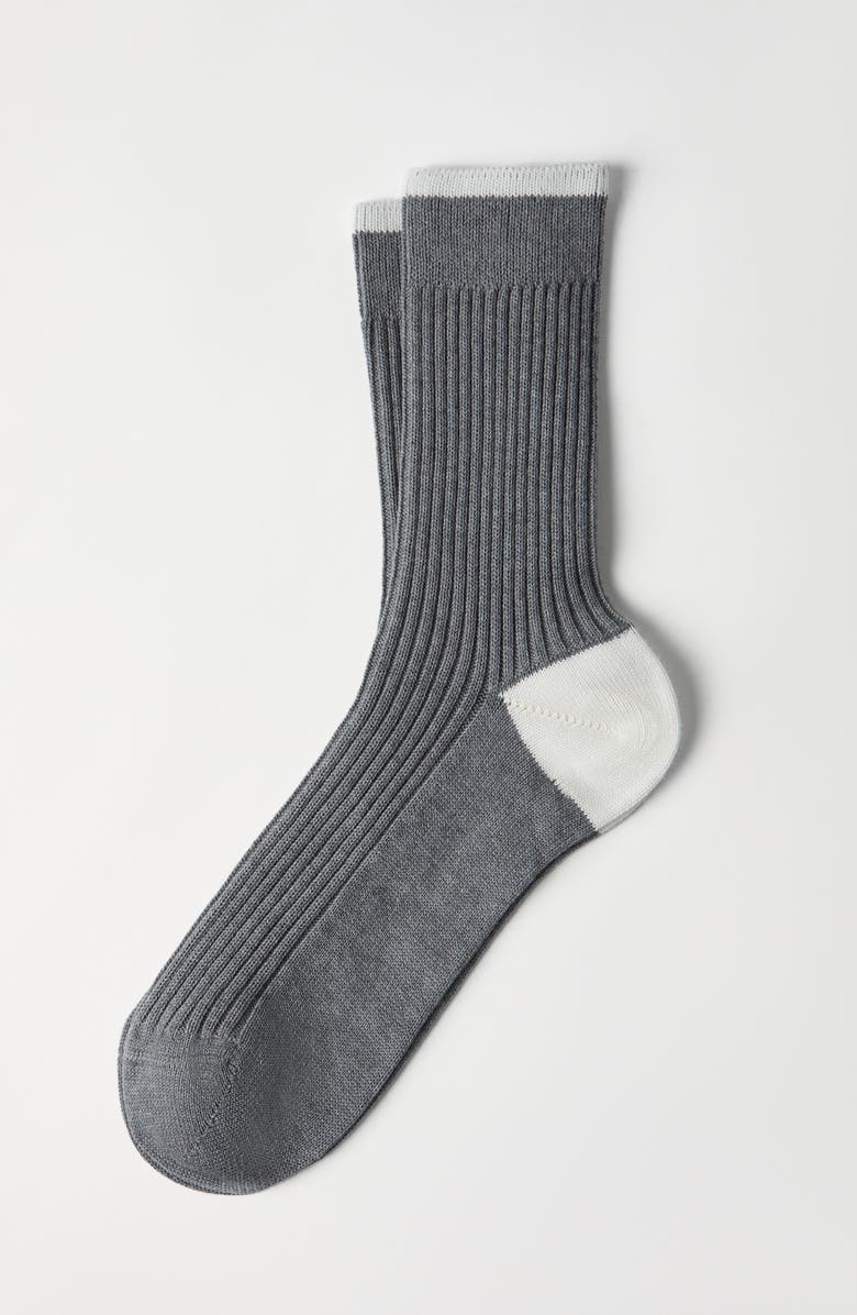 Brunello Cucinelli Cotton socks, Alternate, color, Grey
