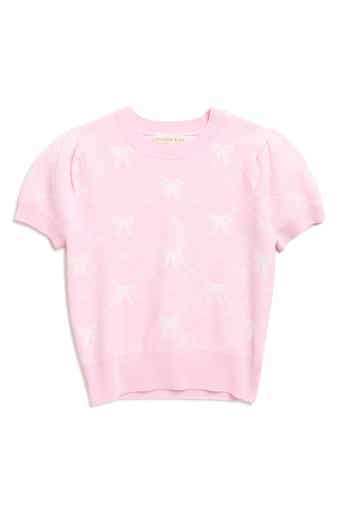 MARGAUX AND LEXI Kids' Bow Jacquard Short Sleeve Sweater