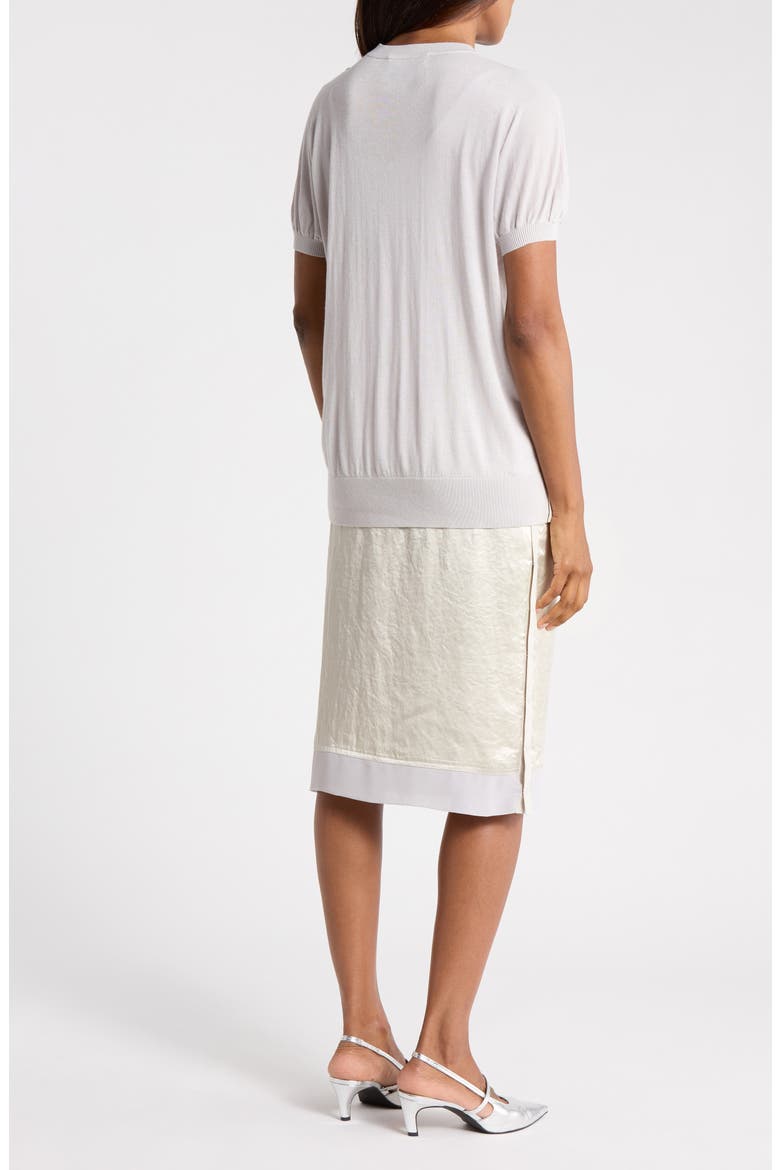 Mixed Media Studded Knit Dress, Alternate, color, CLOUD