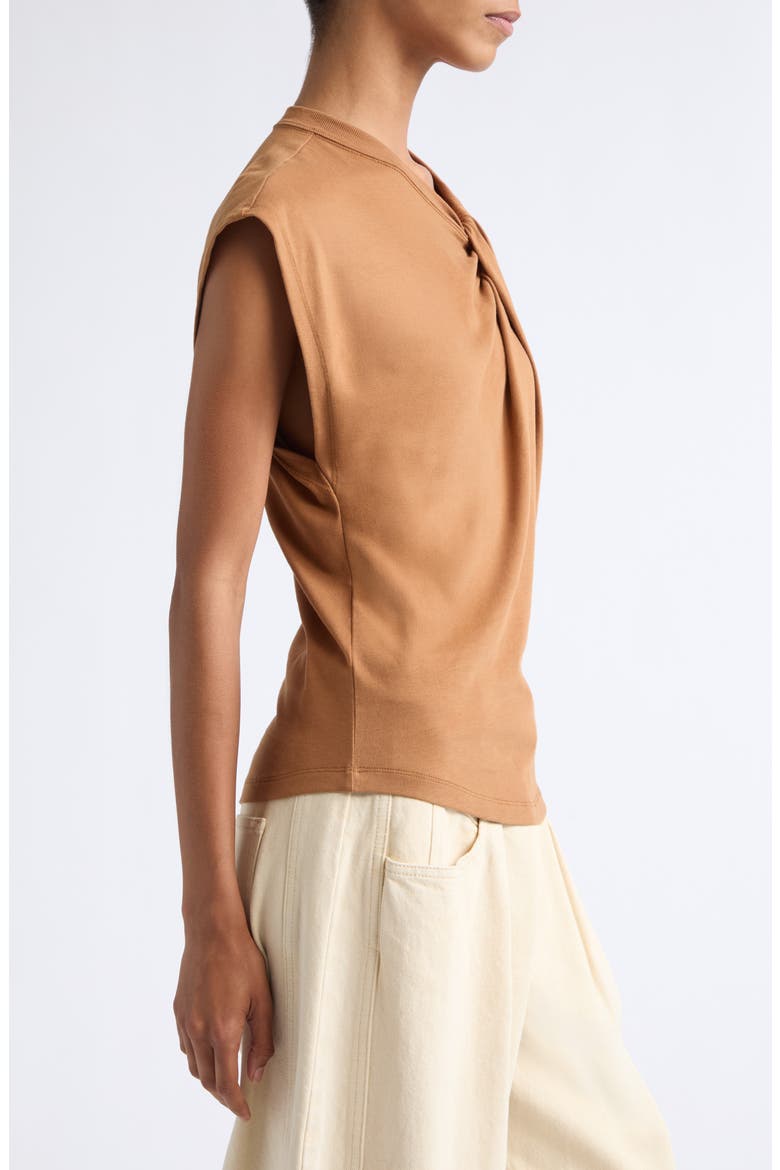 Nayda Asymmetric Cotton Slub Top, Alternate, color, CARAMEL