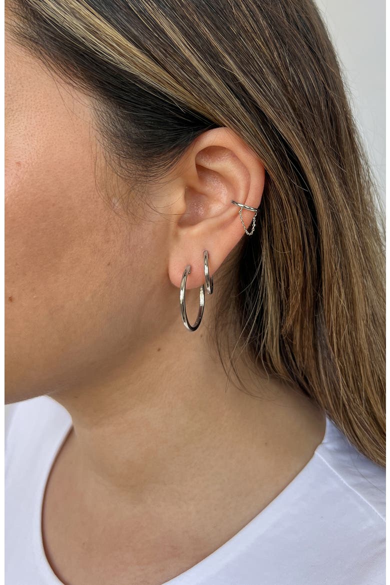 Small Hoop Earrings, Alternate, color, SILVER