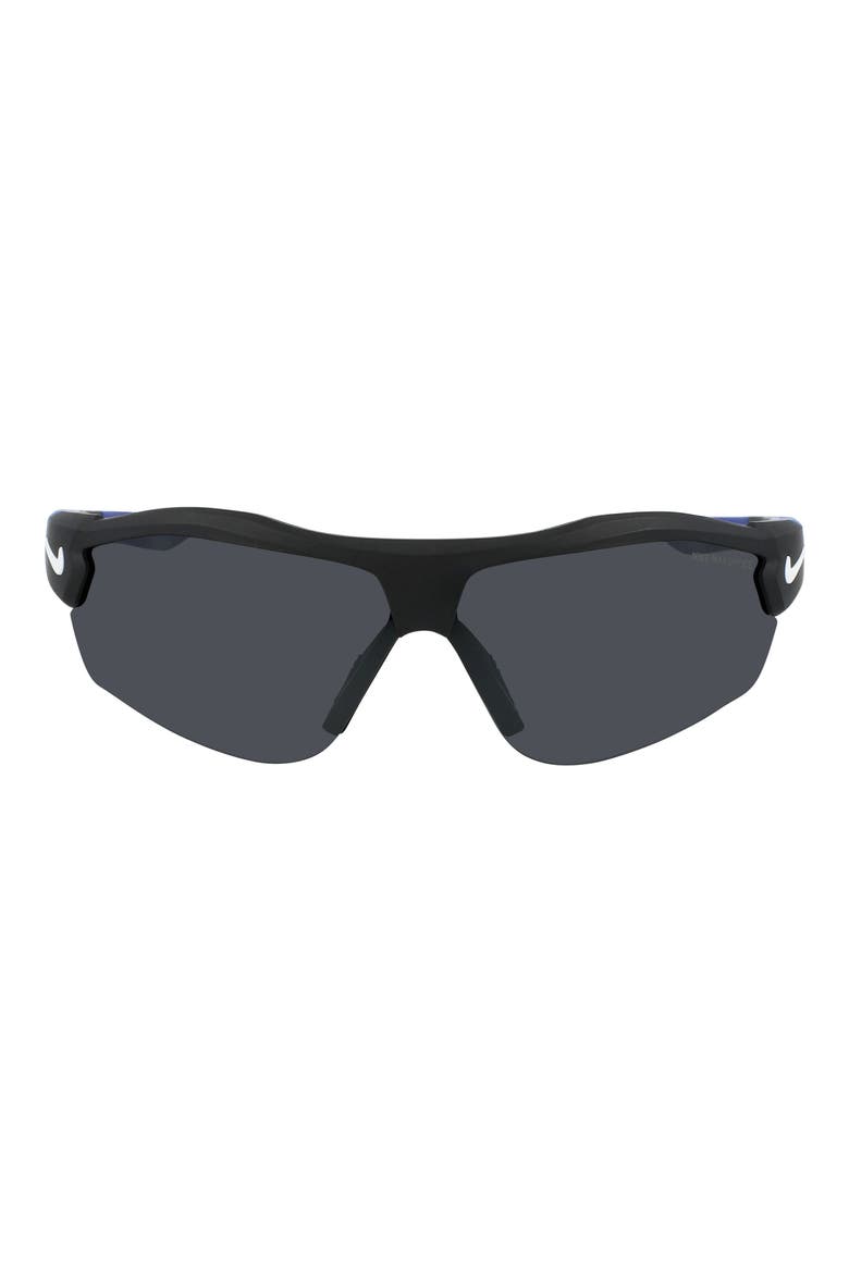 Show X3 72mm Oversize Wraparound Sunglasses, Main, color, BLACK / SILVER