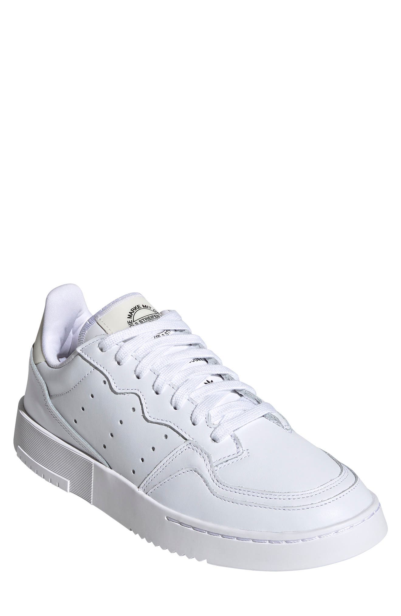 Supercourt Leather Tennis Shoe, Main, color, WHITE/ OFF WHITE