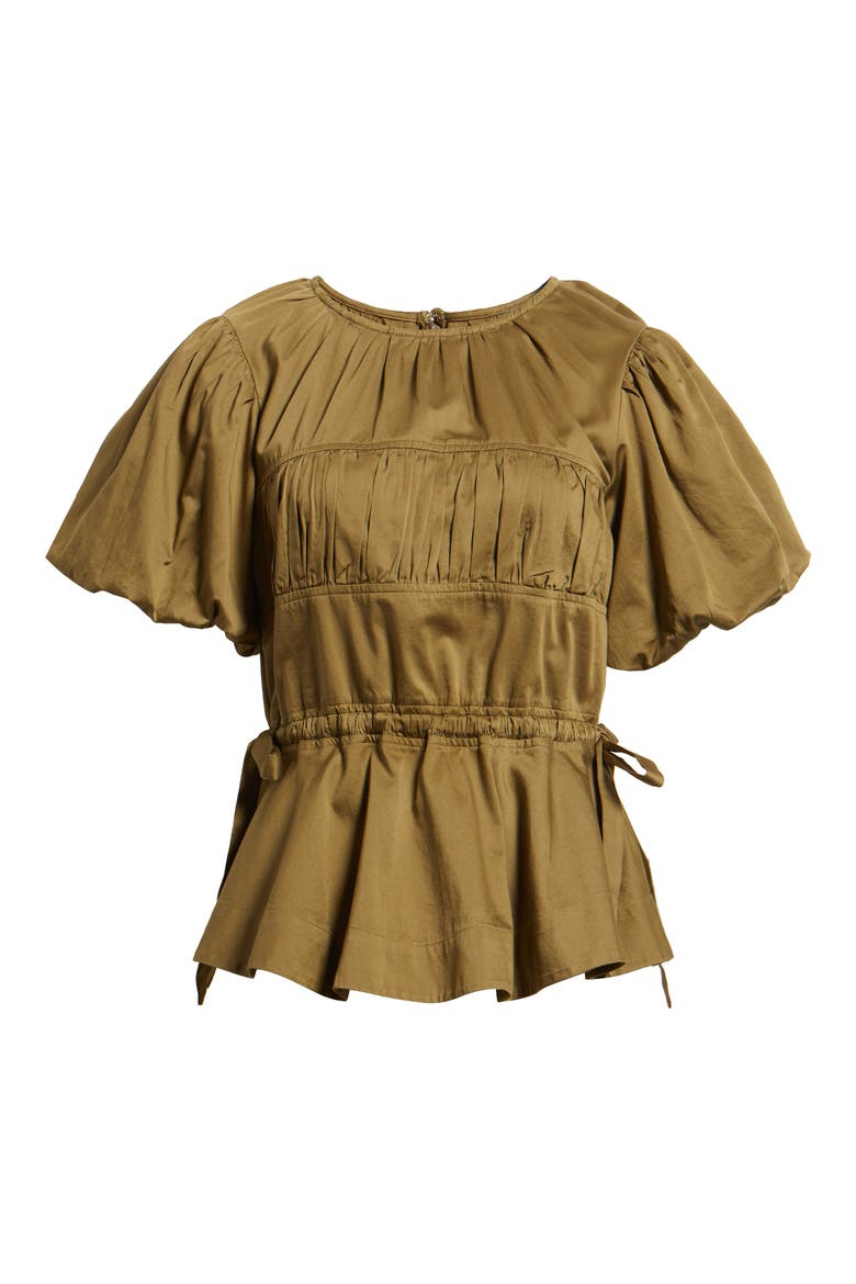 Hadley Ruched Organic Cotton Top, Alternate, color, OLIVE