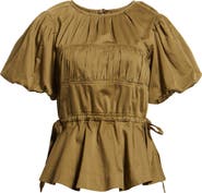 Damson Madder Hadley Ruched Organic Cotton Top