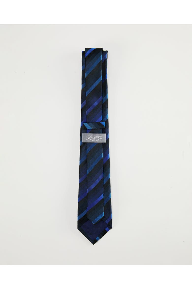 Awning Striped Silk Jacquard Tie, Alternate, color, Multi Blue