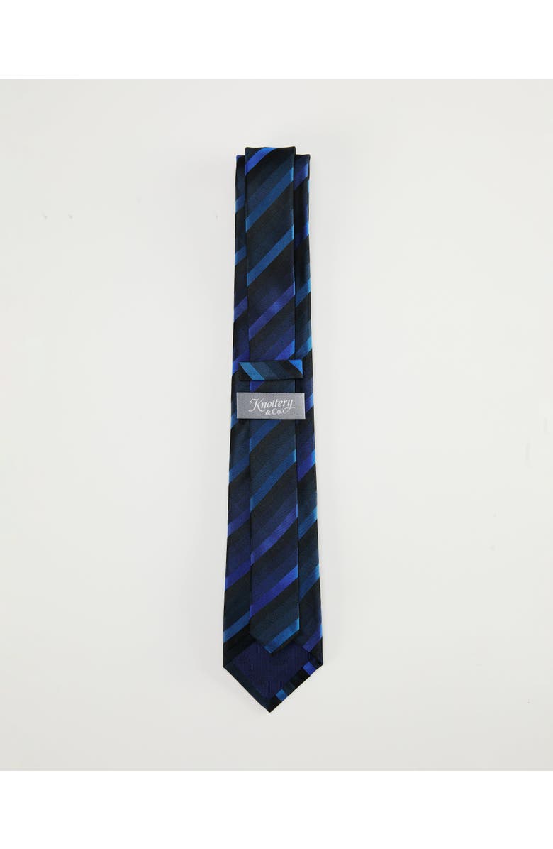 Knottery & Co Awning Striped Silk Jacquard Tie, Alternate, color, Multi Blue