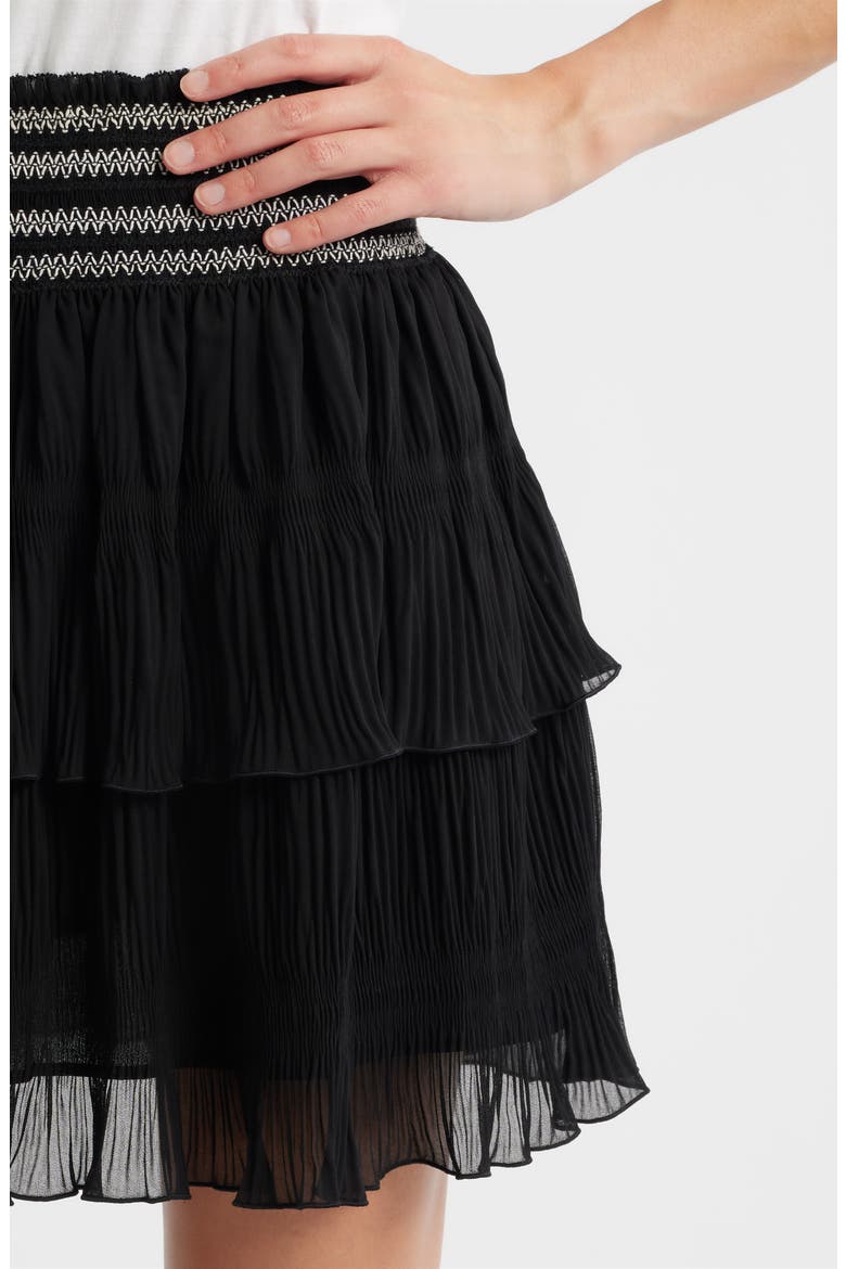 Vesia Plissé Pull-On Miniskirt, Alternate, color, BLK