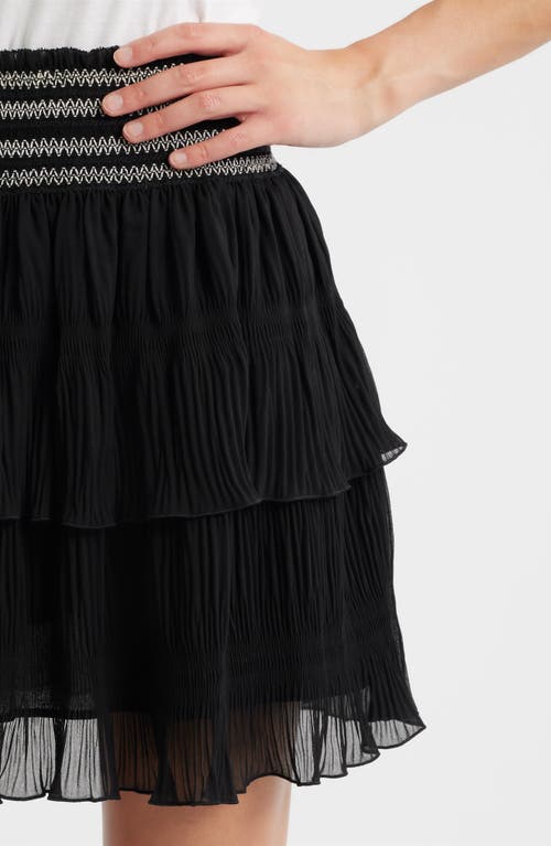 Hugo Boss Boss Orange Vesia Plissé Pull-on Miniskirt In Black