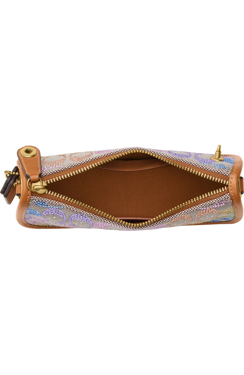 COACH Crystal Swing Zip 20 Signature Jacquard & Leather Satchel, Alternate, color, B4/ Rainbow Multi