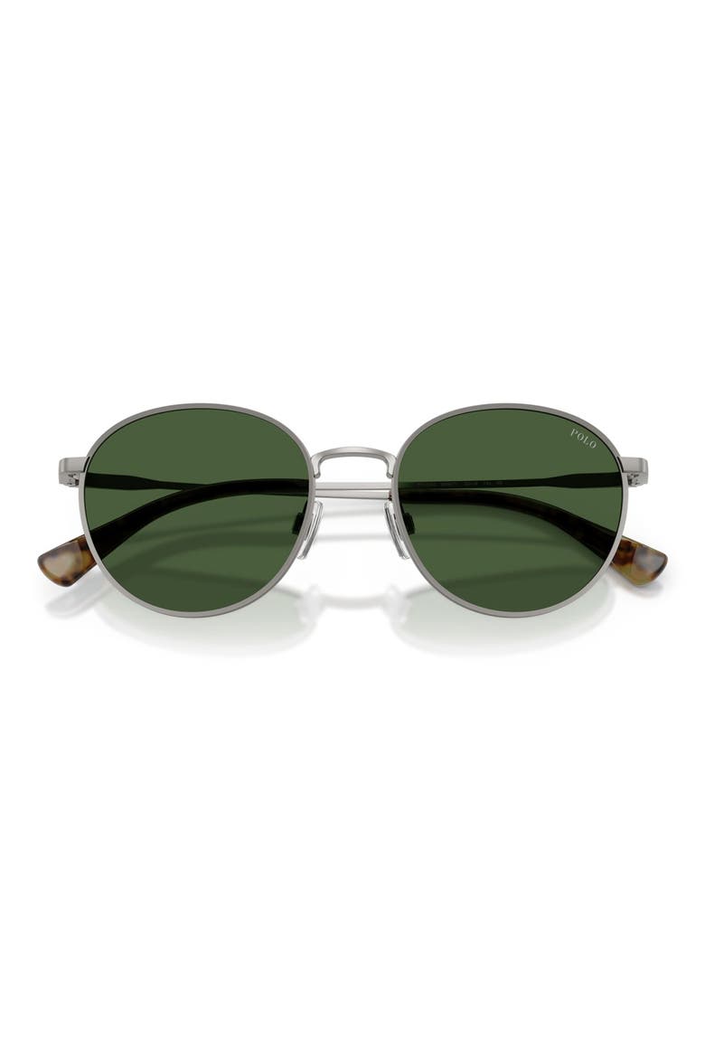 53mm Phantos Sunglasses, Alternate, color, SHINY GUNMETAL / BOTTLE GREEN