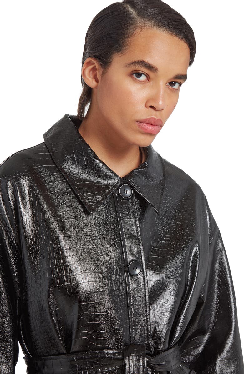 Apparis Nara Faux Leather Trench Coat, Alternate, color,