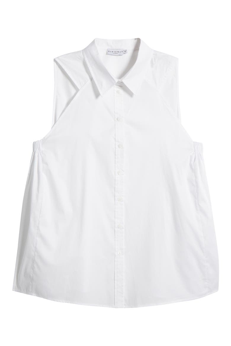 Ziva Sleeveless Button-Up Shirt, Alternate, color, WHITE