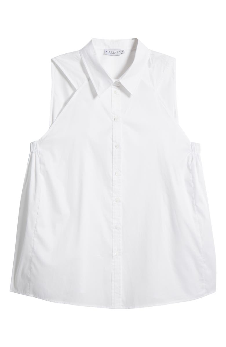 HARSHMAN Ziva Sleeveless Button-Up Shirt, Alternate, color, White
