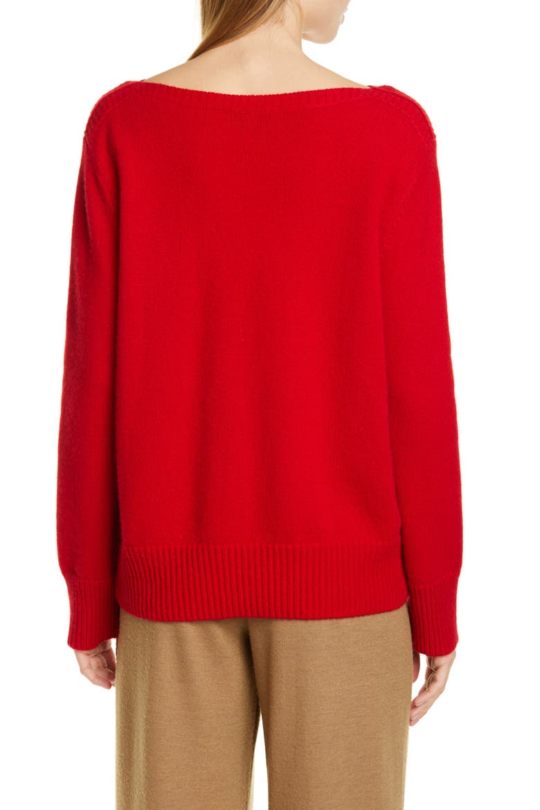 Boat Neck Cashmere Sweater, Alternate, color, CHERRY RUST