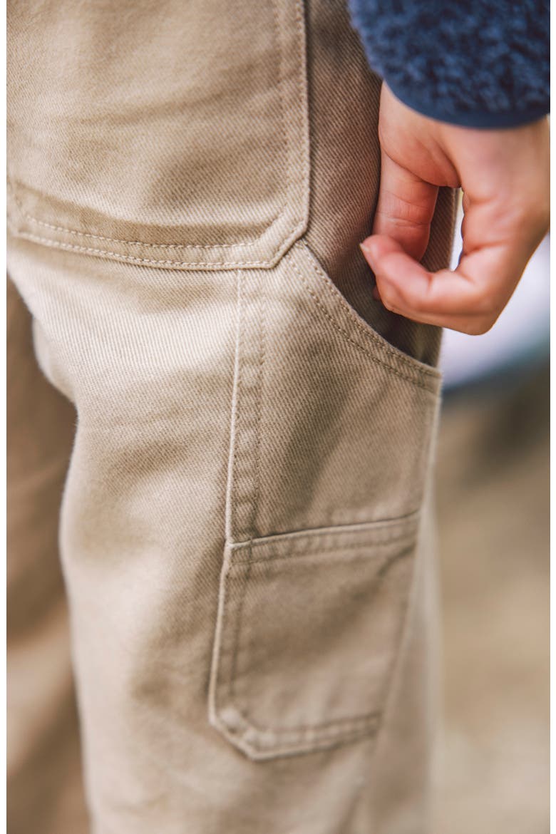Kids' Cotton Twill Carpenter Pants, Alternate, color, DARK KHAKI