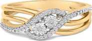 Haus of Brilliance 14K Yellow Gold Plated Sterling Silver 1/10 Cttw Diamond Bypass Ring