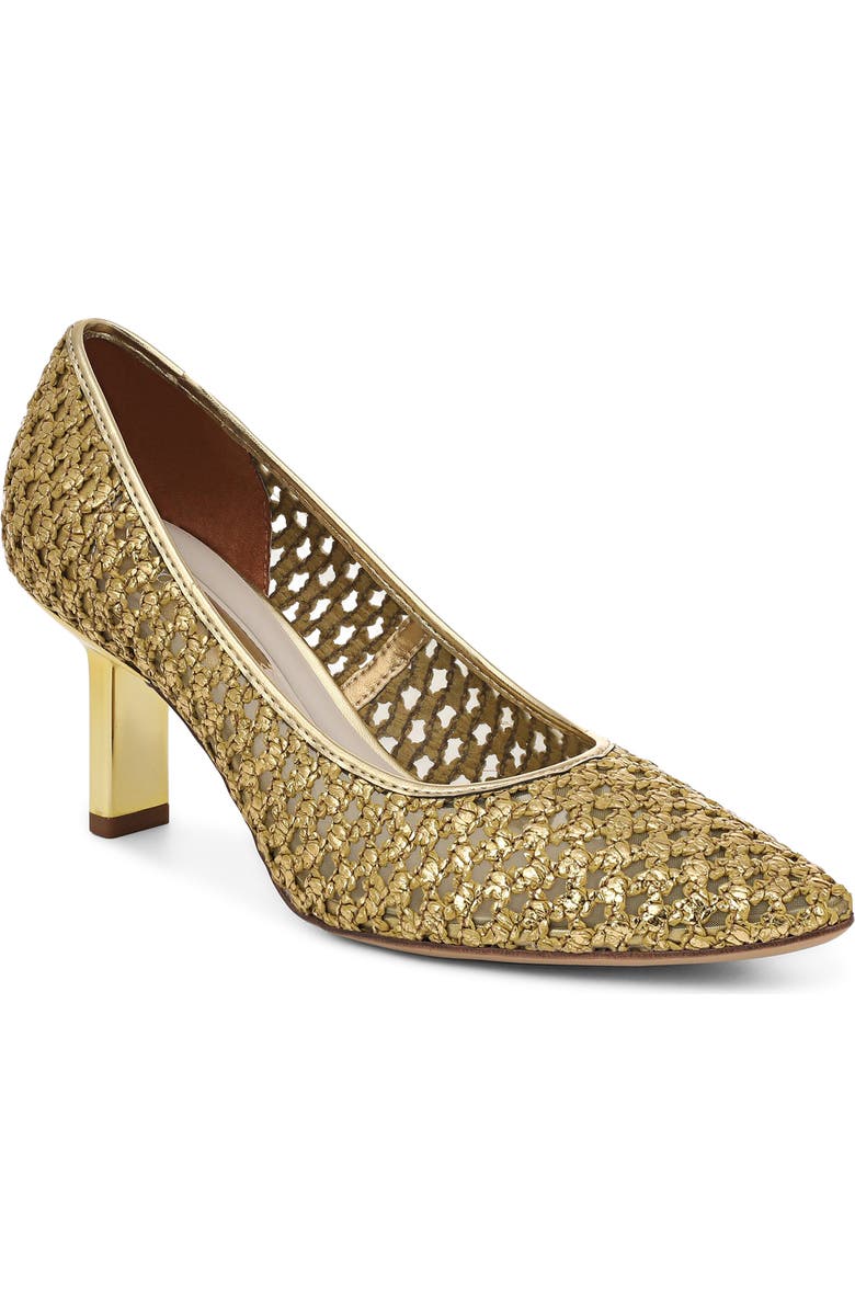 Franco Sarto Julissa Pointed Toe Pump, Main, color, Gold Woven