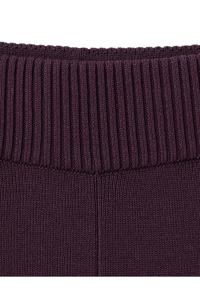 MANGO Contrast Stripe Knit Pants, Alternate, color, Wine