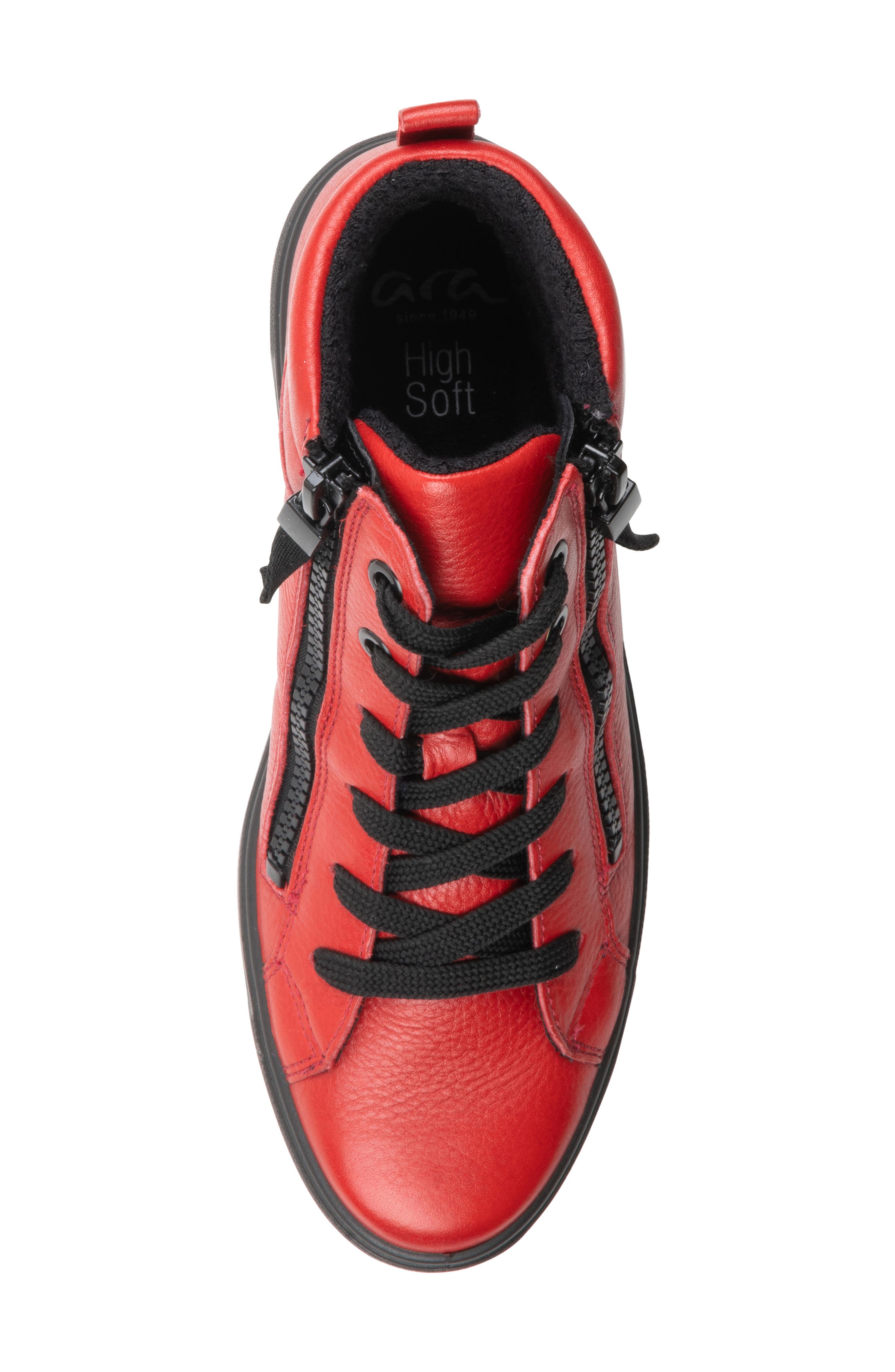 Camden High Top Sneaker, Alternate, color, RED