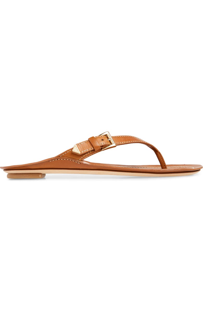 Prada Buckle Leather Flip Flop, Alternate, color,