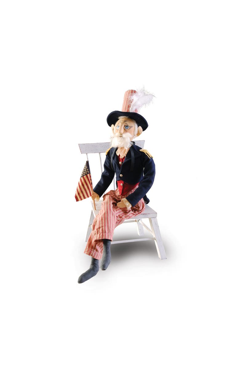 Gallerie II Uncle Sam Joe Spencer Gathered Traditions Art Doll Figure, Main, color, Blue