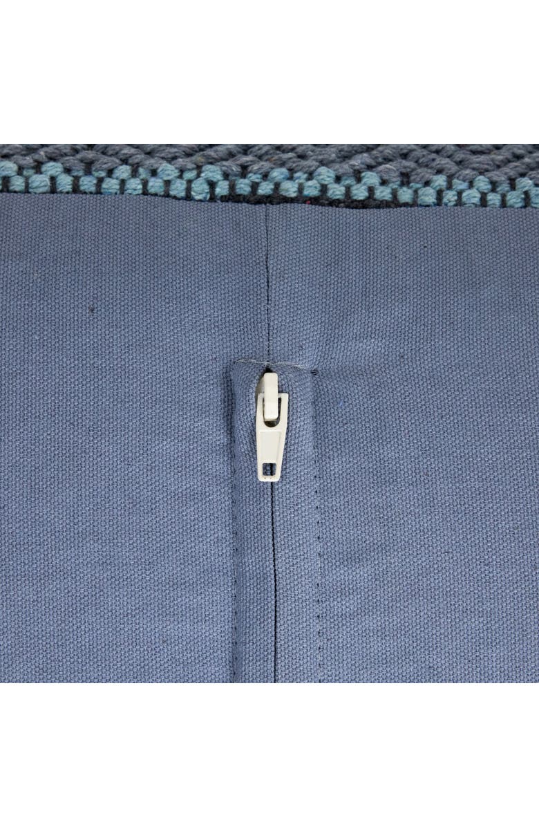 Northlight Striped Woven Cotton Square Pouf - 14" - Gray, Alternate, color, Gray